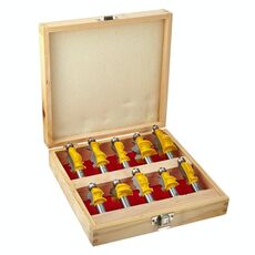 10 pezzi / set 1/2 manico della macchina per la lavorazione del legno Strumento di taglio del taglio con scatola di legno