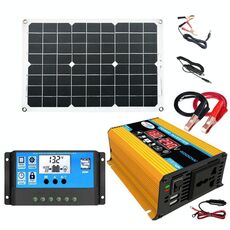 Sistema di alimentazione solare Inverter 30A Controller+18W 12V Pannello solare, Specifica: giallo da 12v a 110 V.