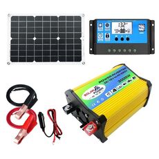 Generatore solare domestico Saga Generation 1 Inverter+regolatore 30A+pannello solare 18W 12V, specifica: giallo da 12V a 220V