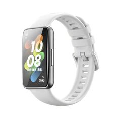 Per Huawei Band 7 / Honor Band 7 Pure Color Silicone Watch Band (White)