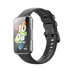 Per Huawei Band 7 / Honor Band 7 Pure Color Silicone Watch Band (Black)