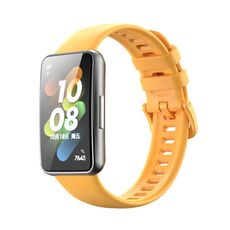 Per Huawei Band 7 / Honor Band 7 Pure Color Silicone Watch Band (Autumn Yellow)