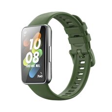Per Huawei Band 7 / Honor Band 7 Pure Color Silicone Watch Band (Summer Green)