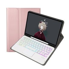 Per Samsung Galaxy Tab S8 / S7 A700B-AS Lambskin Texture Backlight Bluetooth Tablet tablet in pelle bluetooth (rosa oro)