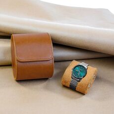 Scatola di archiviazione per la polvere protettiva per orologi in pelle PU Box portatile (Brown)