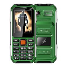 Telefono anziano a tripla correzione della rete completa A6 4G, Impermeabile antiurto antipolvere, batteria da 6800 mAh, 2,4 pollici, 21 tasti, torcia a LED, FM, SOS, doppia SIM, rete: 4G (verde)