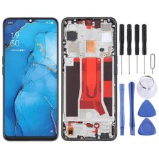 Schermo LCD originale per OPPO Reno3 5G/Reno3 Youth/F15/Find X2 Lite/K7 5G digitalizzatore assemblaggio completo con cornice (nero)