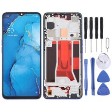 Schermo LCD originale per OPPO Reno3 5G/Reno3 Youth/F15/Find X2 Lite/K7 5G digitalizzatore assemblaggio completo con cornice (blu)