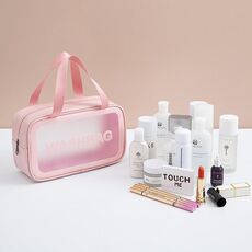 2 pezzi glassata per la borsa da stoccaggio impercettibile sacca per nuoto sacca per bagno rosa M 2 maniglie