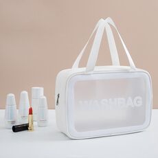 2 pezzi glassata con la borsa da stoccaggio per la borsa cosmetica sacca per bagno per camino per nuoto bianco l bianco l bianco l