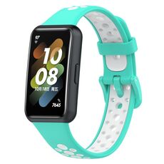 Per la banda Huawei Band 7 /7 NFC in silicone traspirante a due colori (CIAN+WHITE)