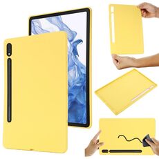 Per Samsung Galaxy Tab S8 Ultra Pure Pure Color Silicone Shock -Shock Aound Case (Yellow)