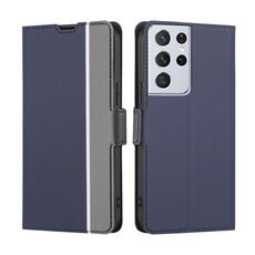 Per Samsung Galaxy S21 Ultra 5G Twill Texture Latero Pulsante Telefono (blu)