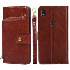 Per alcatel Axel/Lumos Cipper Bag in pelle Custodia (Brown)