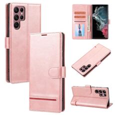 Per Samsung Galaxy S22 Ultra 5G Case di telefono a flip classico (rosa)