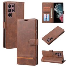 Per Samsung Galaxy S22 Ultra 5G Case di telefono a flip classico (Brown)