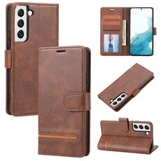Per Samsung Galaxy S22 5G Casa di telefono in pelle Flip Classic Flip (Brown)