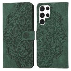 Per Samsung Galaxy S22 Ultra 5G Mandala Flip Leather Case (verde)
