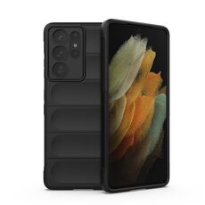 Per Samsung Galaxy S21 Ultra 5G Magic Shield TPU + Flanel Phone Case (nero)