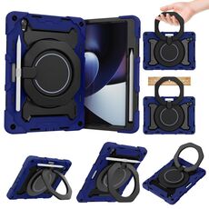 Per Armatura OPPO Contrasto Colore silicone + PC Tablet Case (blu navy)