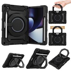 Per Armatura OPPO Contrasto Colore silicone + Case di tablet per PC (nero)