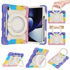 Per Armatura OPPO Contrasto Colore silicone + PC Tablet Case (rosa colorato)