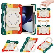 Per Armatura OPPO Contrasto Colore silicone + PC Tablet Case (rosso colorato)