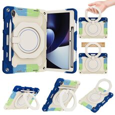 Per Armatura OPPO Contrasto Colore silicone + PC Tablet Case (colorato blu)