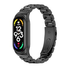 Per Xiaomi Mi Band 7 /7 NFC Mijobs CS CS Giaccia di orologi in acciaio inossidabile in metallo (nero)