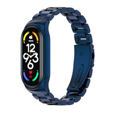 Per Xiaomi Mi Band 7 /7 NFC Mijobs CS CS Giaccia di orologi in acciaio inossidabile in metallo (blu)