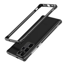 Per Samsung Galaxy S22 Ultra Aurora Series Protector Lens + Metal Frame Protective Telefono (Black Silver)