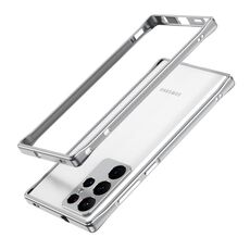 Per Samsung Galaxy S22 Ultra Aurora Series Protector Lens + Metal Frame Protective Telefono (Silver)