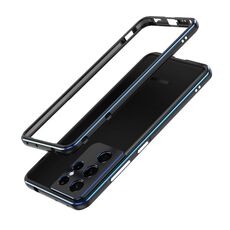 Per Samsung Galaxy S21 Ultra Aurora Series Protector Lens + Metal Frame Protective Telefono (Nero Blue)