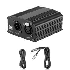 Alimentazione Phantom Puluz 48V per microfono condensatore (nero)