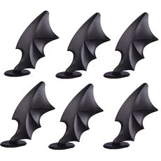 6pcs decorazione da ventosa per il diavolo del casco moto, stile: ala (nero)