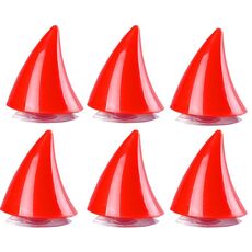 6pcs decorazione da ventosa del diavolo elmetto motociclistico: piccole corna (rosso)