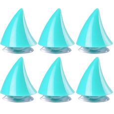 6pcs decorazione da ventosa del diavolo del casco motociclistico: piccole corna (azzurro)
