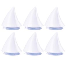 6pcs decorazione da ventosa per il diavolo del casco motociclistico: piccoli corni (bianco)