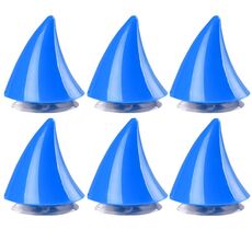 6pcs decorazione da ventosa del diavolo elmetto moto, stile per piccoli corni (blu scuro)