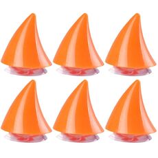6pcs decorazione da ventosa del diavolo elmetto motociclistico: piccole corna (arancione)
