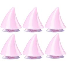 6pcs decorazione da ventosa del diavolo elmetto motociclistico: piccoli corni (rosa chiaro)