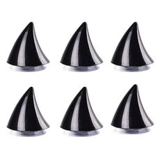 6pcs decorazione da ventosa del diavolo elmetto motociclistico: piccoli corni (nero)