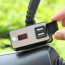 Display digitale Dual USB Universal Waterproof Motorcycle Mobile Phone Charger (2.4A 12-24V)