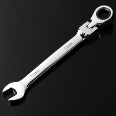 Combinazione Chiavetta a cricchetto con strumento a cricchetto a doppio perforazione della testa flessibile, Specifica: 11 mm