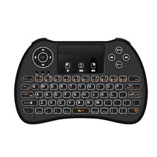 H9 2,4 GHz Mini Wireless Air Mouse Qwerty Tastiera con retroilluminazione bianca e touchpad per PC, TV (nero)