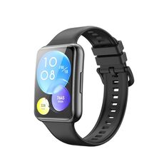 Per Huawei Watch Fit 2 Solid Color Silicone Watch Band (nero)