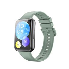 Per Huawei Watch Fit 2 Solid Color Silicone Watch Band (Grey Green)
