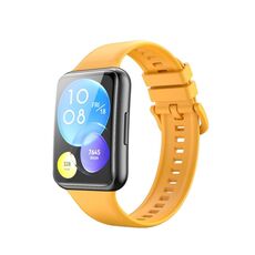 Per Huawei Watch Fit 2 Solid Color Silicone Watch Band (Yellow)