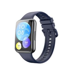 Per Huawei Watch Fit 2 Solid Color Silicone Watch Band (Blue)
