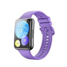 Per Huawei Watch Fit 2 Solid Color Silicone Watch Band (Purple)